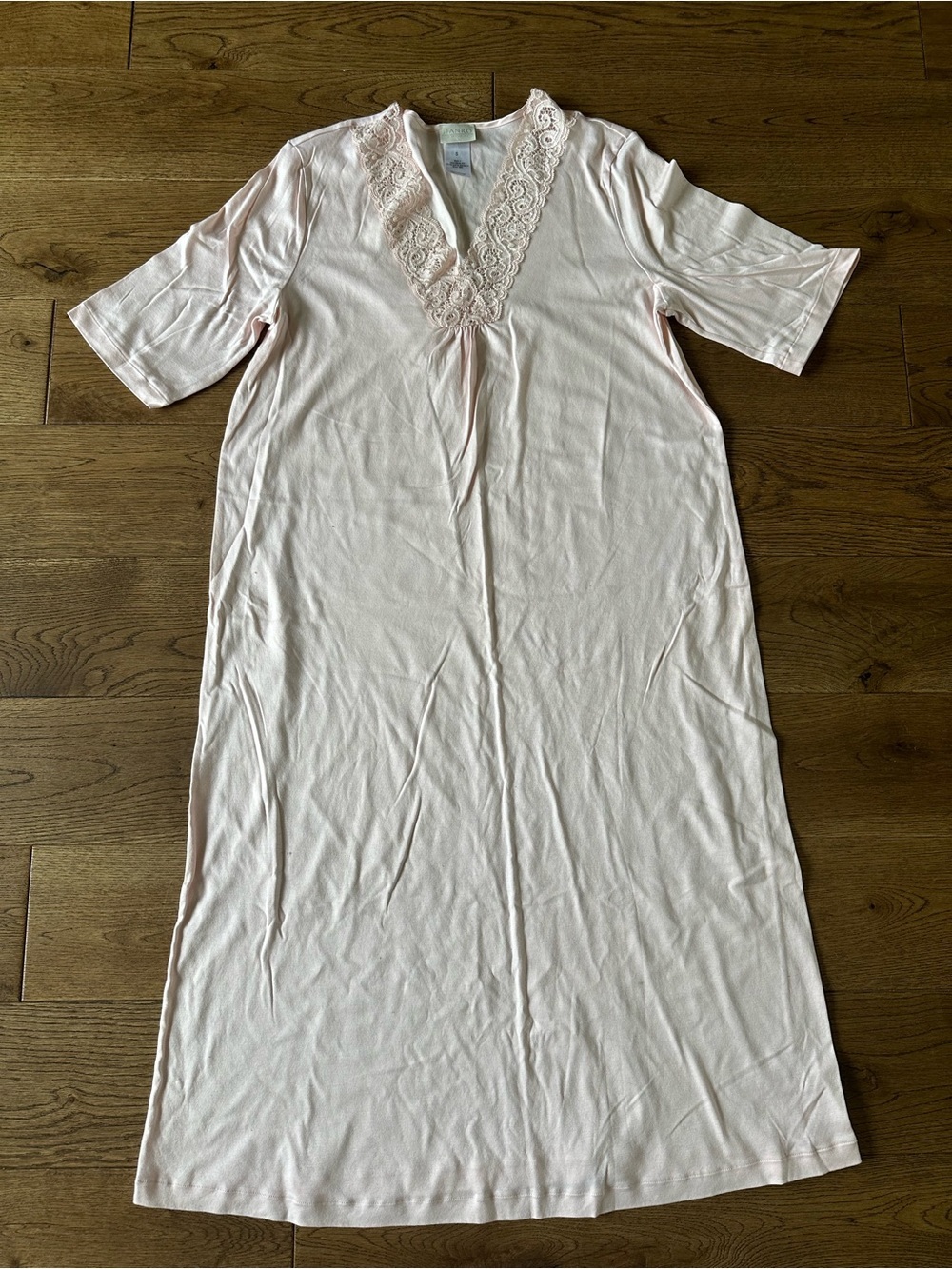 HANRO Of Switzerland 100% Cotton Pink Night Gown S